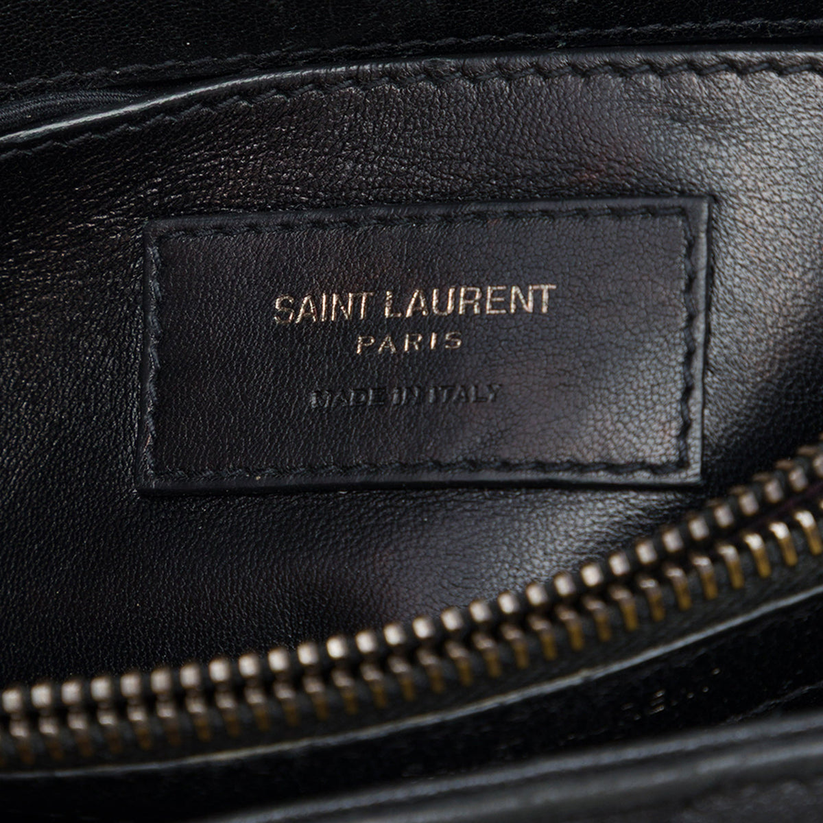 Saint Laurent Medium Chevron Sheepskin Monogram College Satchel