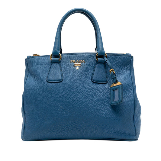 Prada Vitello Daino Double Zip Convertible Tote