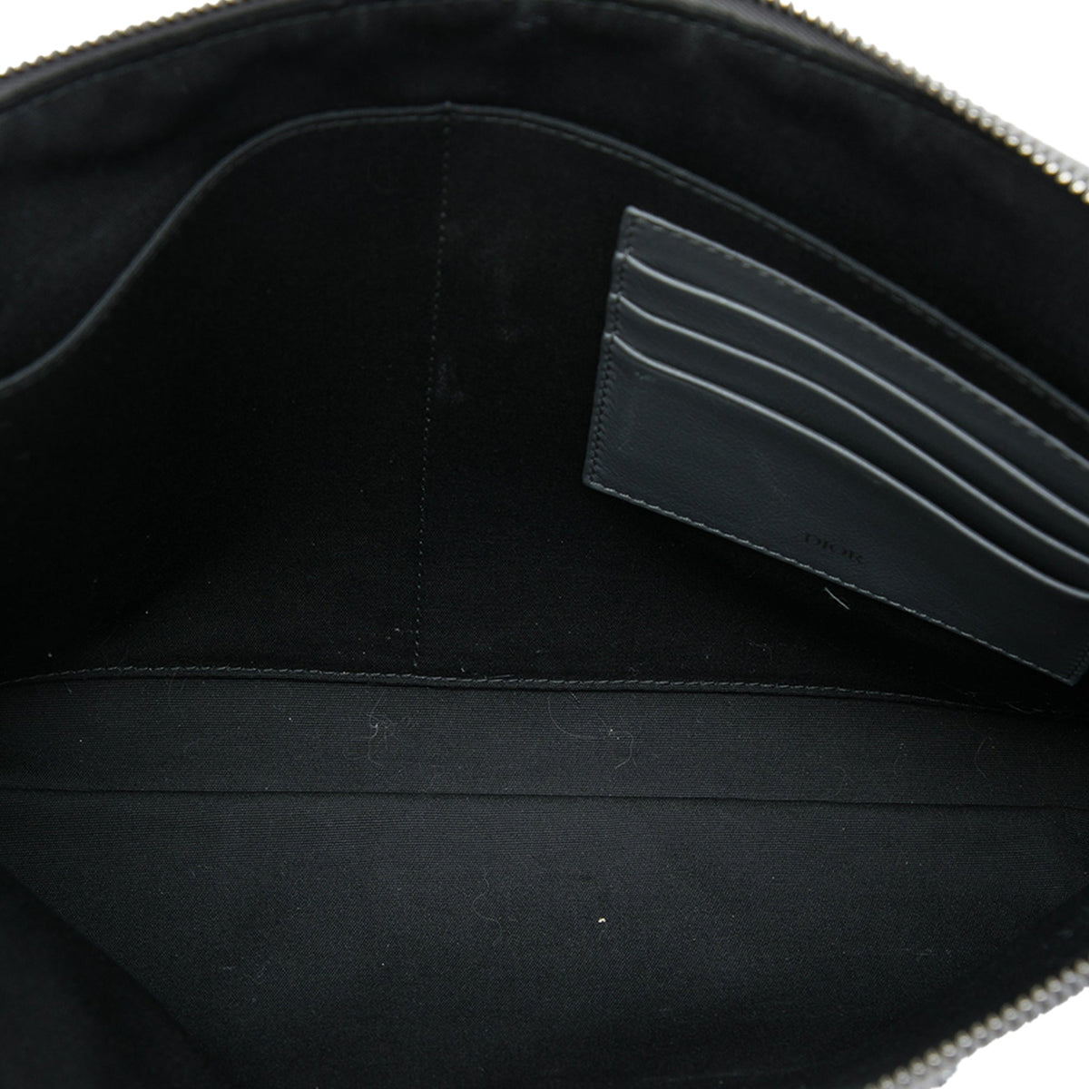 Dior Oblique Canvas A4 Zipped Pouch — Gray