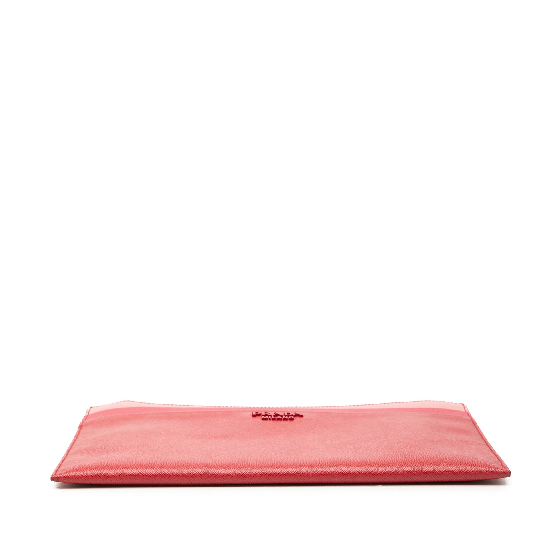 Prada Tricolor Saffiano Zippered Portfolio Clutch