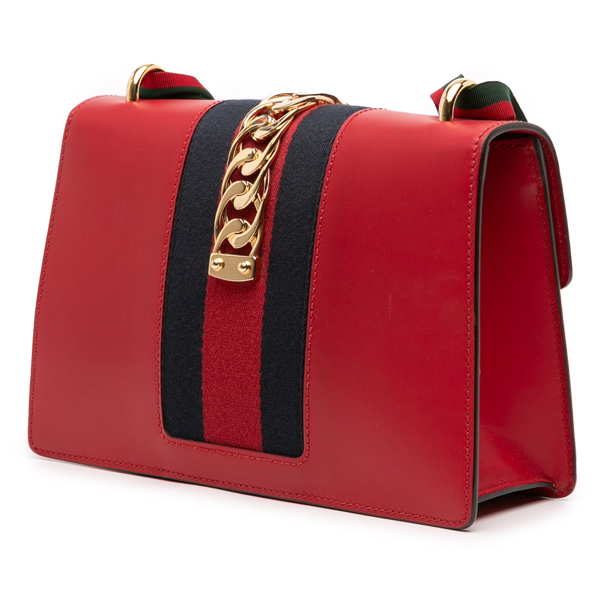 Gucci Small Leather Sylvie Web Satchel