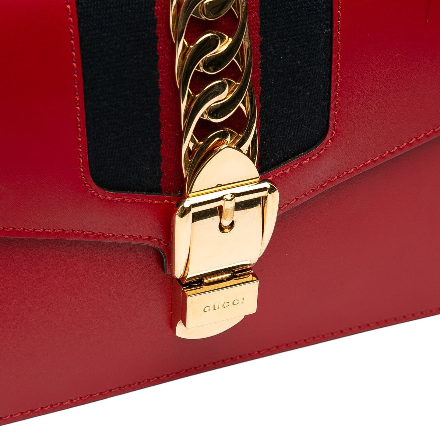 Gucci Small Leather Sylvie Web Satchel