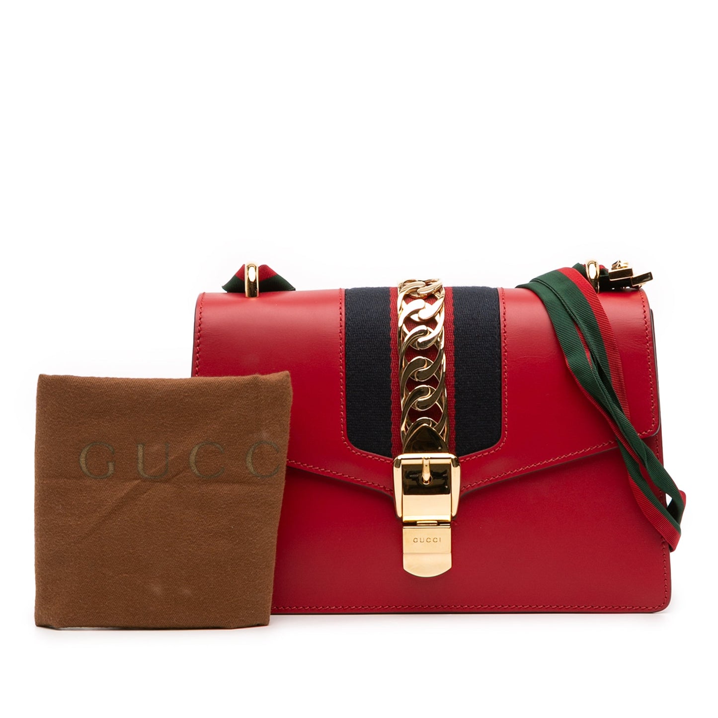 Gucci Small Leather Sylvie Web Satchel