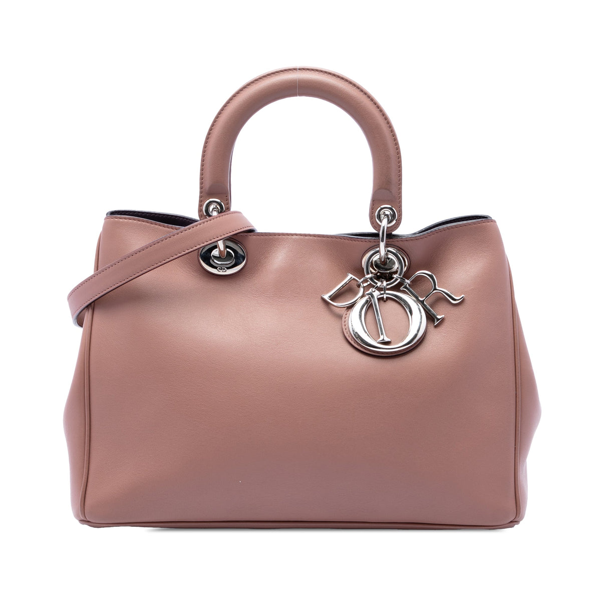 Dior Medium Leather Diorissimo Satchel — Pink