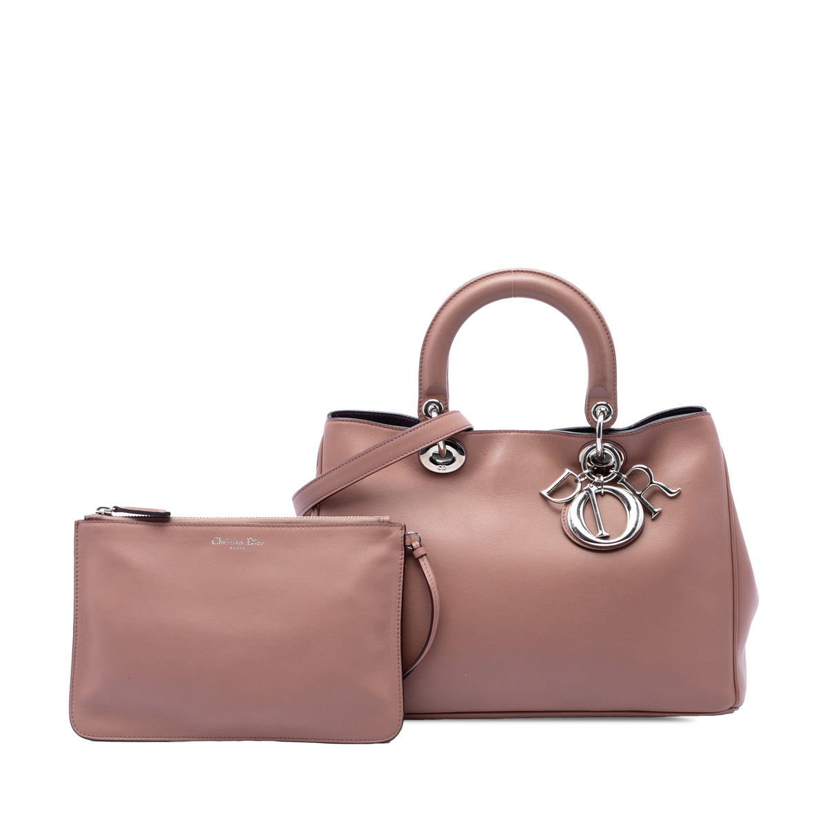 Dior Medium Leather Diorissimo Satchel — Pink