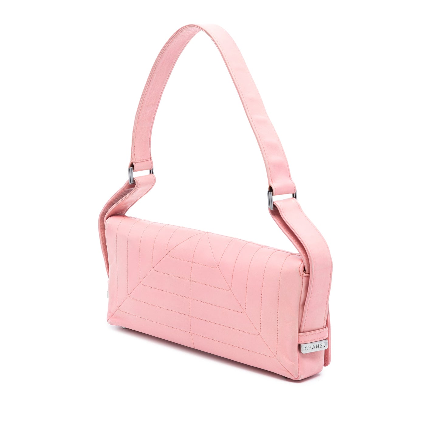 Chanel Stitched Lambskin Logo Flap