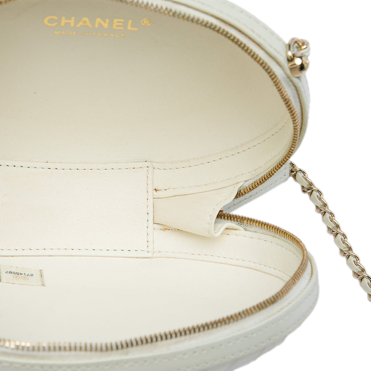 Chanel Chevron Lambskin La Pausa Evening Bag — White