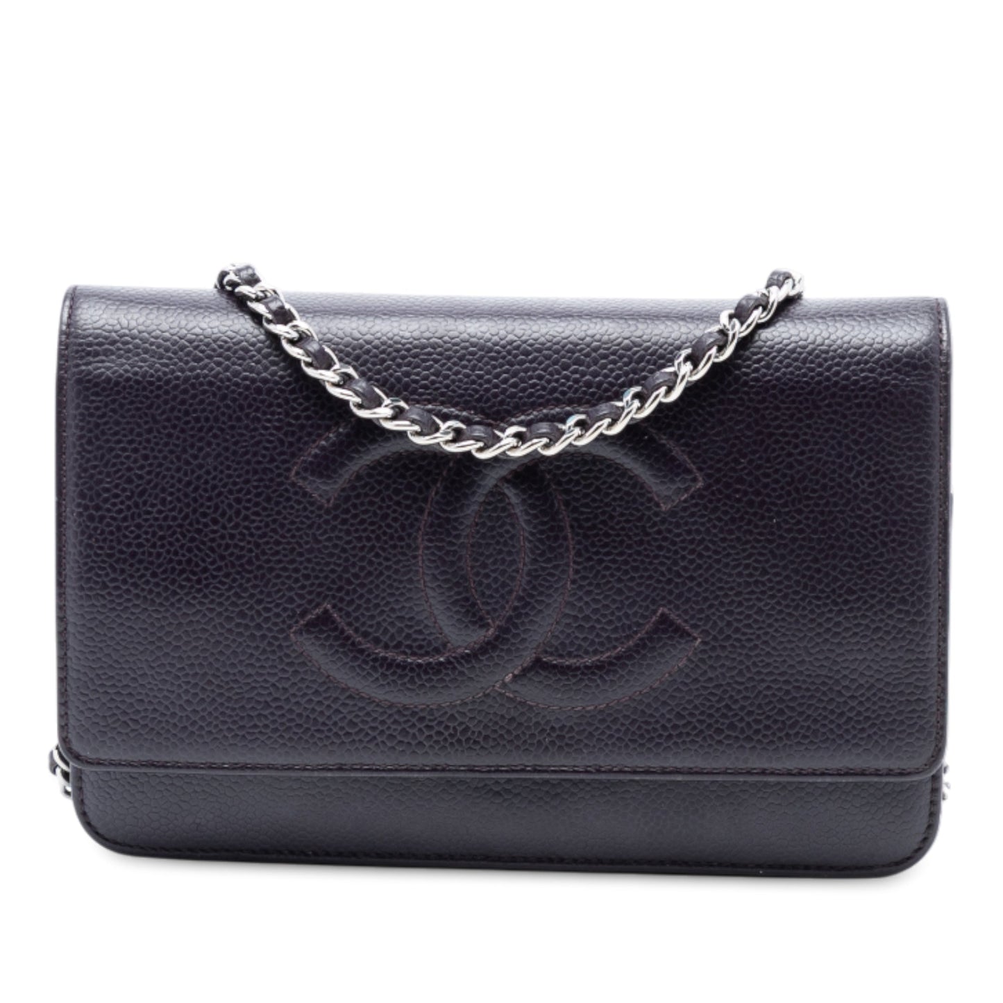 Chanel CC Caviar Wallet On Chain