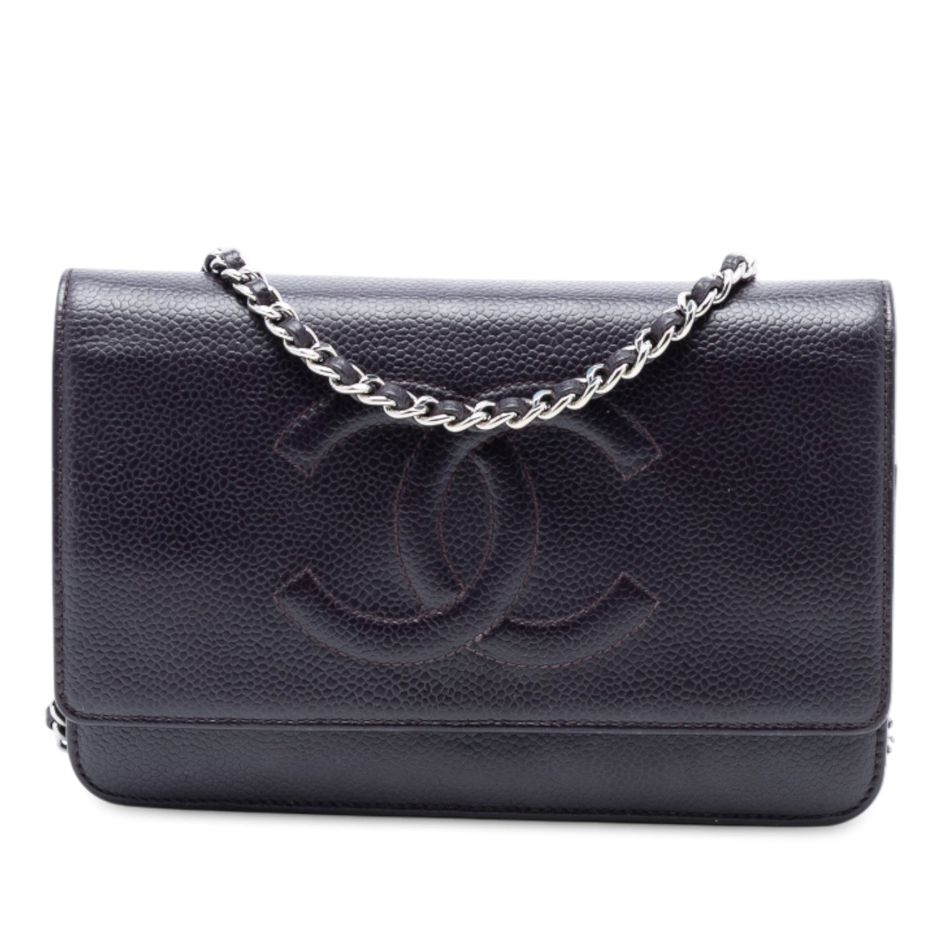 Chanel CC Caviar Wallet On Chain