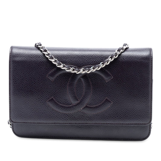 Chanel CC Caviar Wallet On Chain
