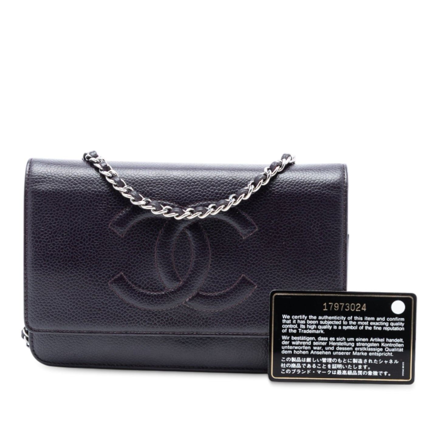 Chanel CC Caviar Wallet On Chain