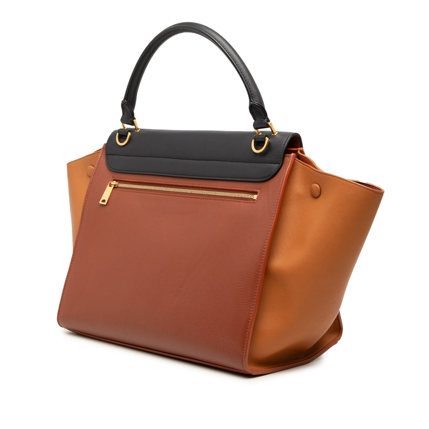 Celine Medium Tricolor Leather Trapeze Satchel