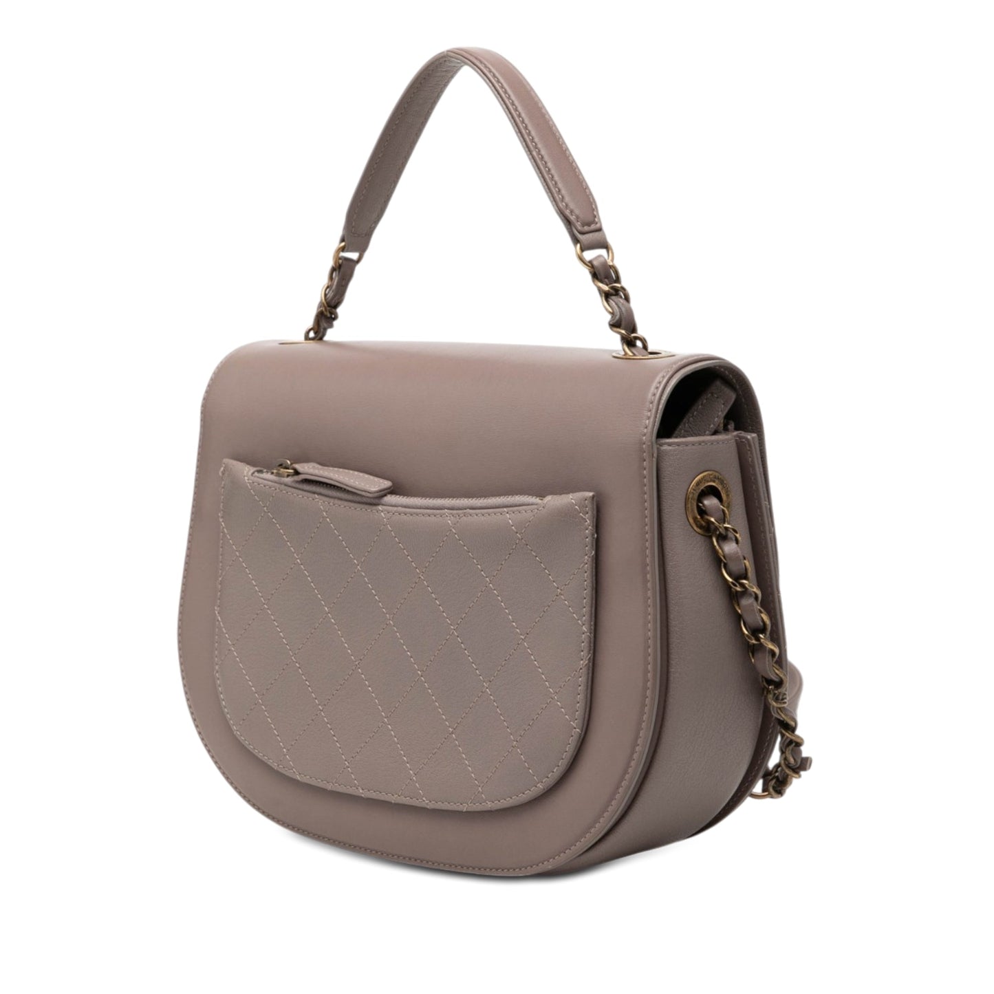 Chanel Medium Shiny Calfskin and Quilted Goatskin Coco Curve Flap