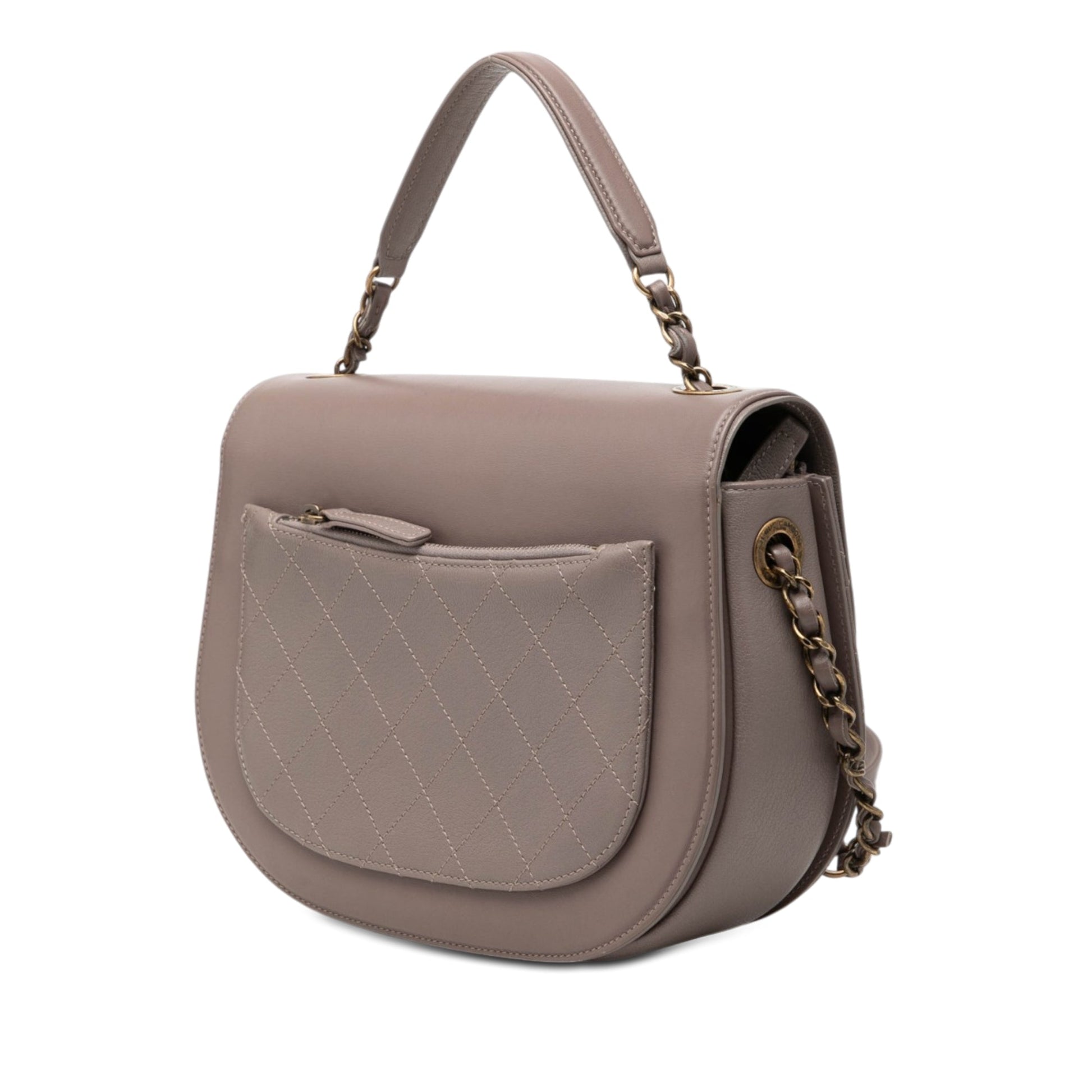 Chanel Medium Shiny Calfskin and Quilted Goatskin Coco Curve Flap