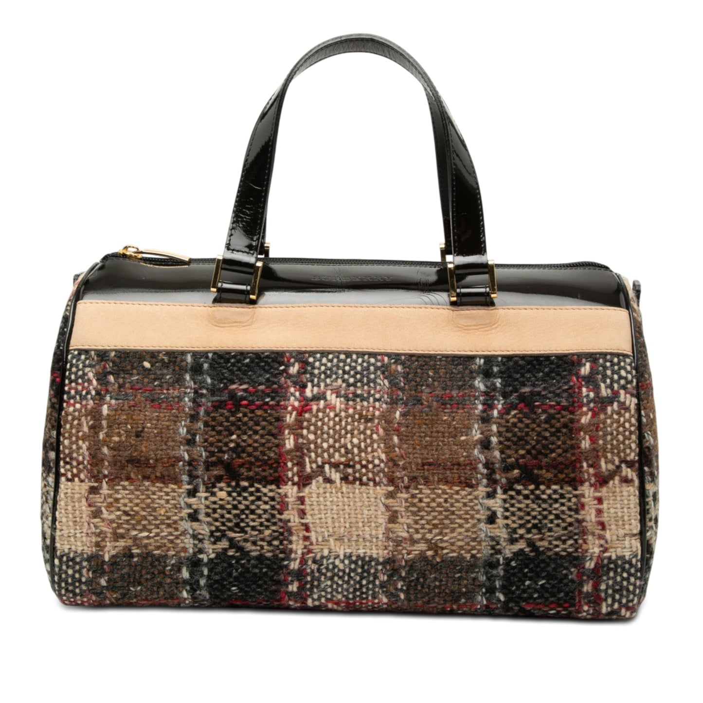 Burberry Plaid Wool Boston Bag