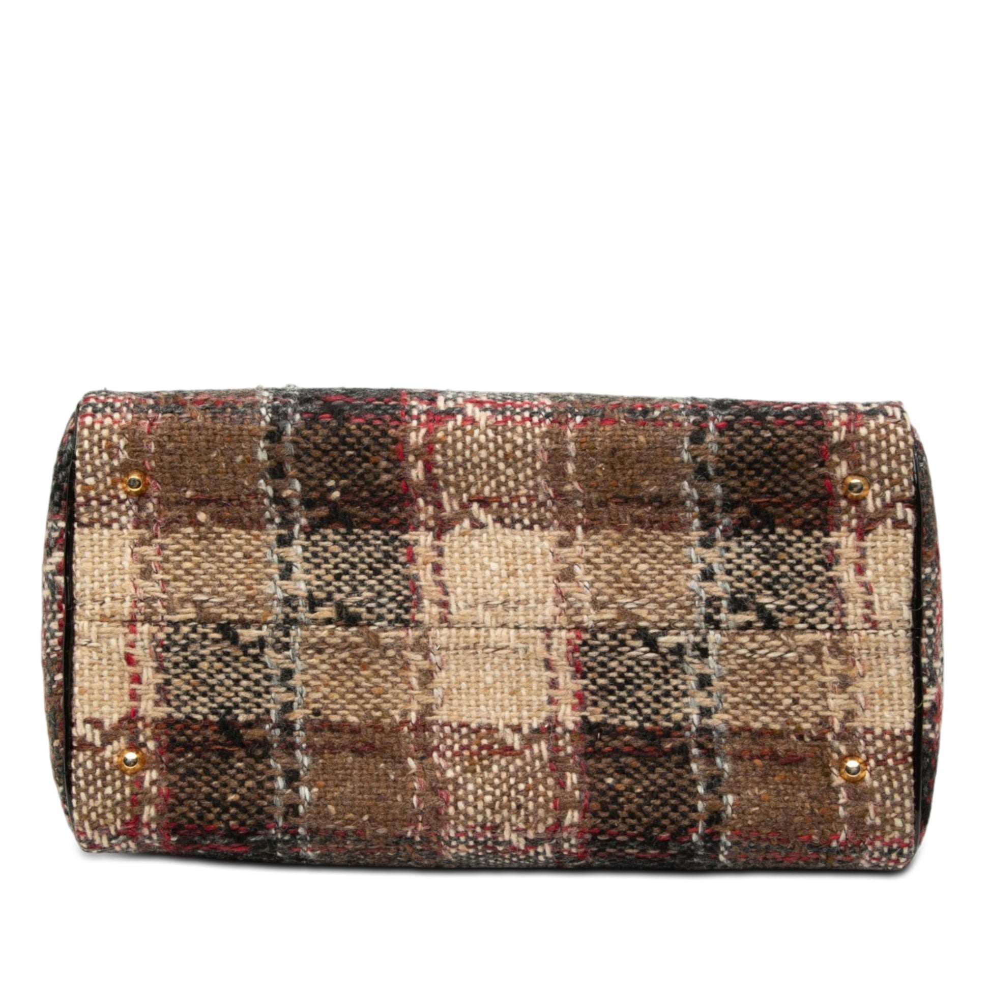 Burberry Plaid Wool Boston Bag