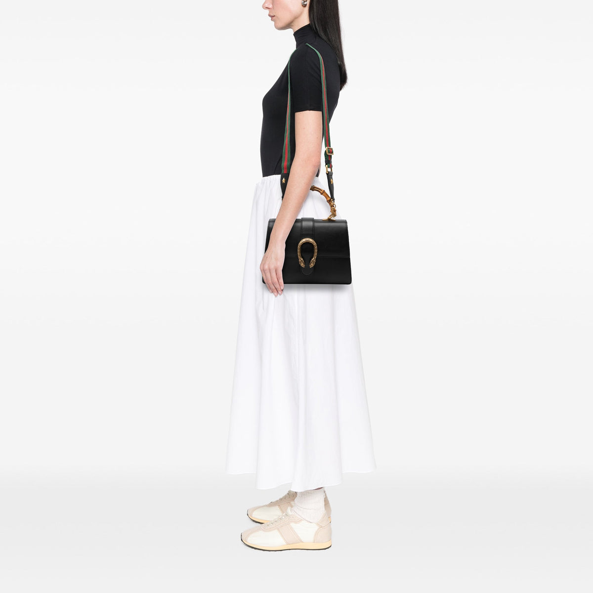 Gucci Medium Calfskin Bamboo Dionysus Web Satchel