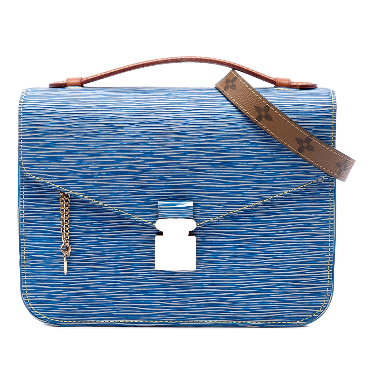 Louis Vuitton Epi Denim and Reverse Monogram Pochette Metis — Blue