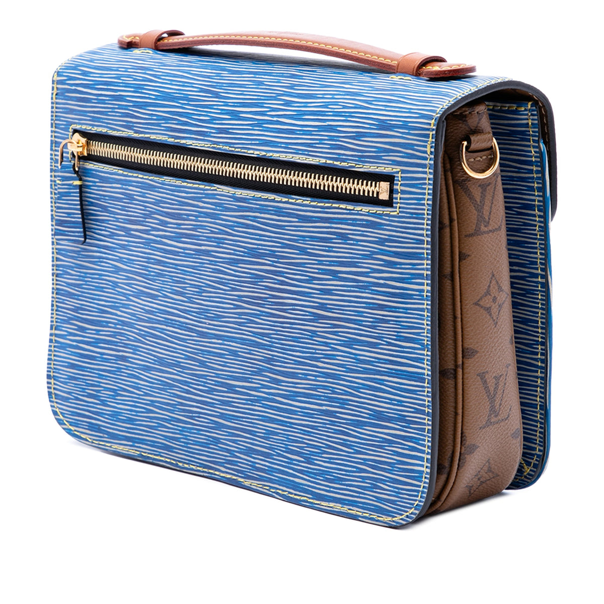 Louis Vuitton Epi Denim and Reverse Monogram Pochette Metis — Blue