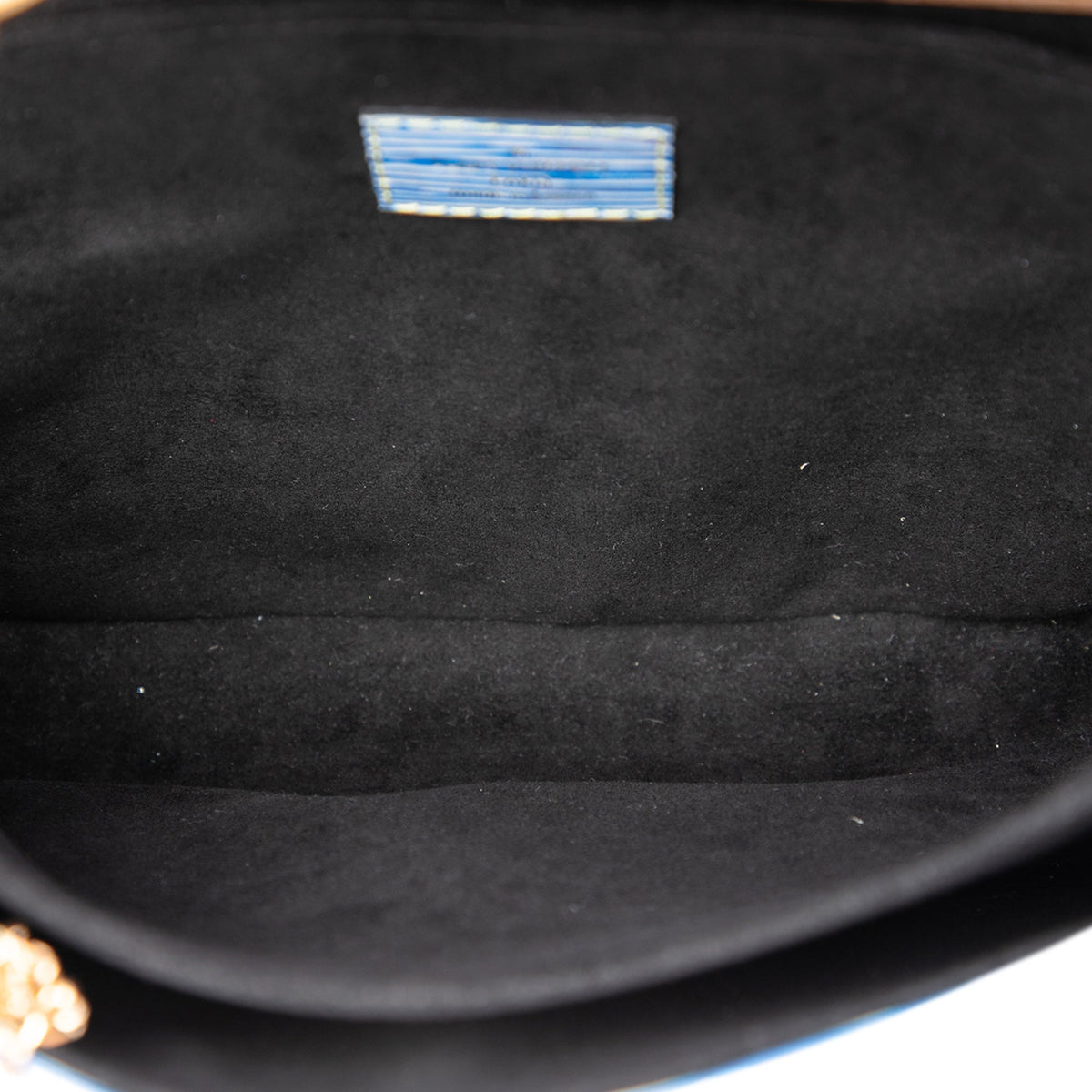 Louis Vuitton Epi Denim and Reverse Monogram Pochette Metis — Blue