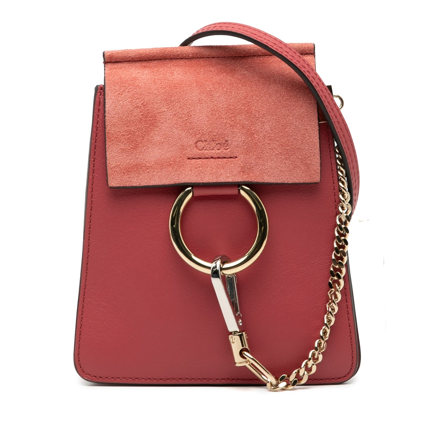 Chloé Mini Calfskin and Suede Faye Bracelet Bag