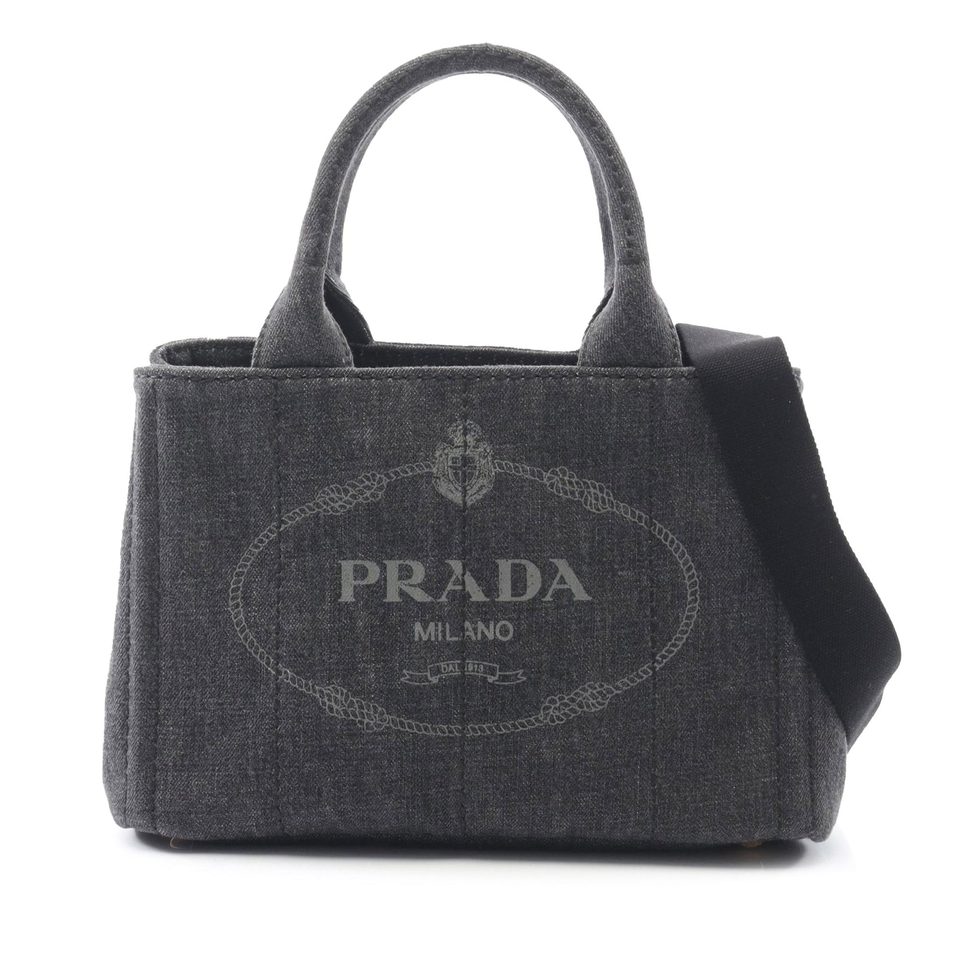 Prada Small Canvas Canapa Logo Satchel