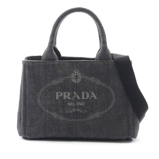 Prada Small Canvas Canapa Logo Satchel