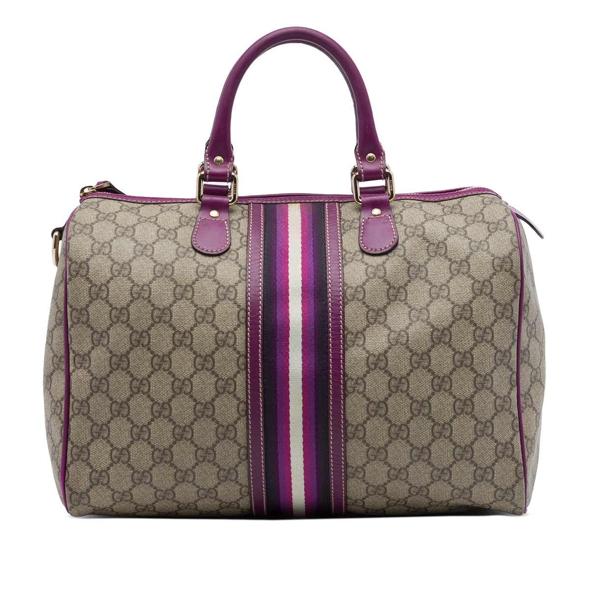 Gucci Medium GG Supreme Joy Web Boston Bag