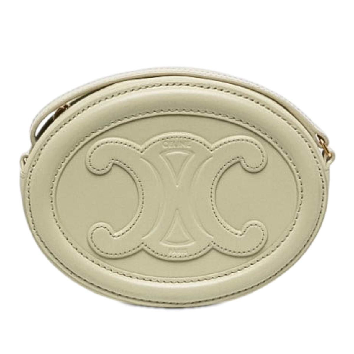 Celine Small Calfskin Cuir Triomphe Oval Crossbody — Brown