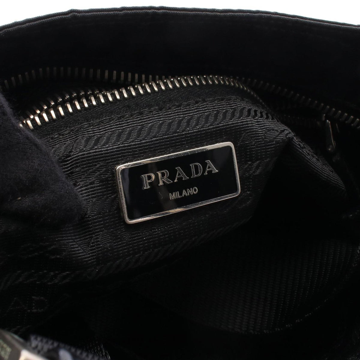 Prada Tessuto Skull Crossbody — Black