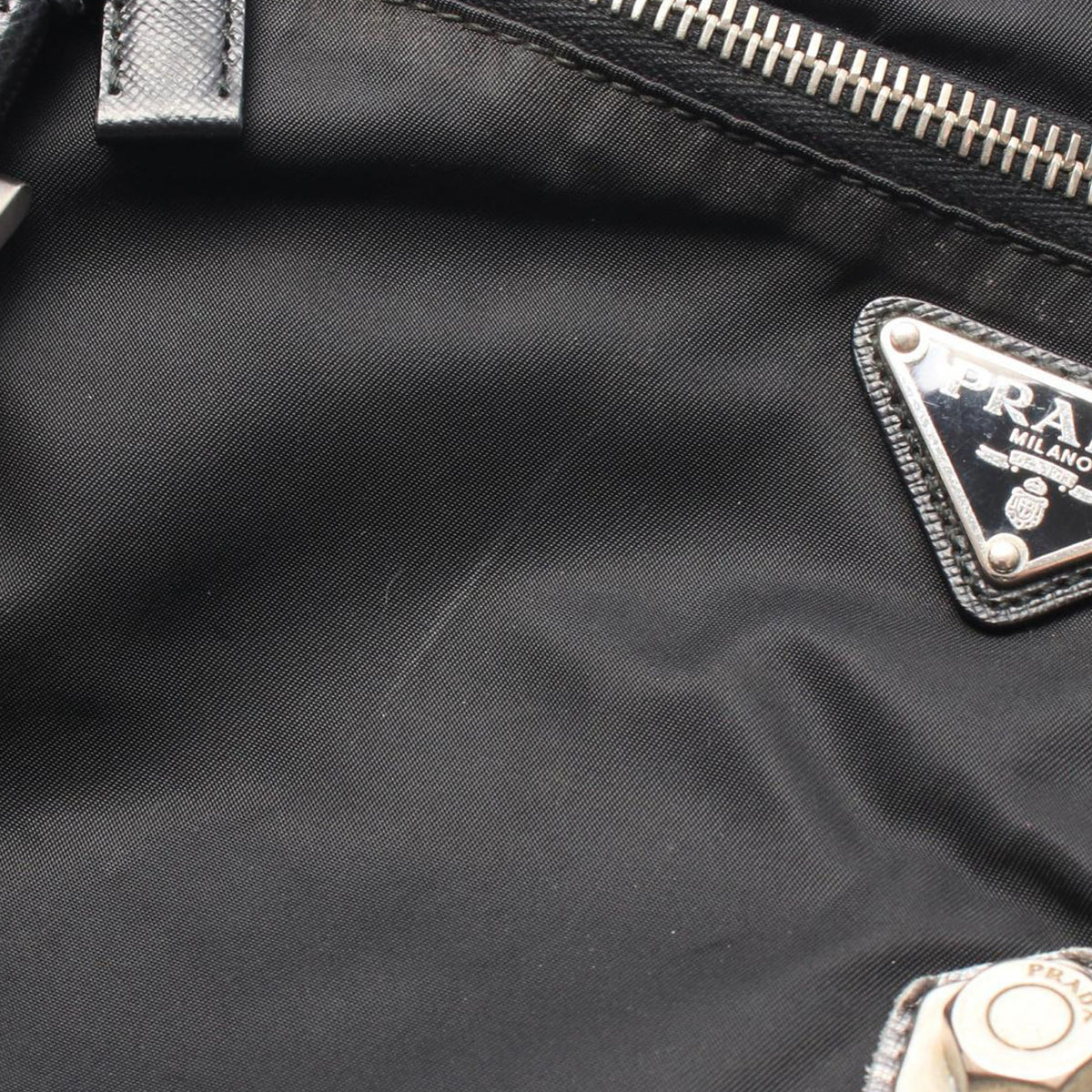 Prada Tessuto Skull Crossbody — Black
