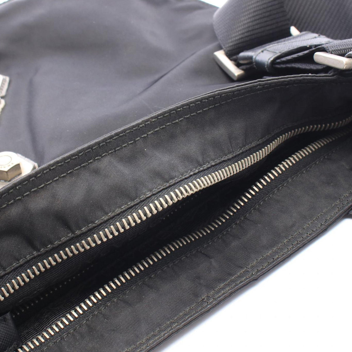 Prada Tessuto Skull Crossbody — Black