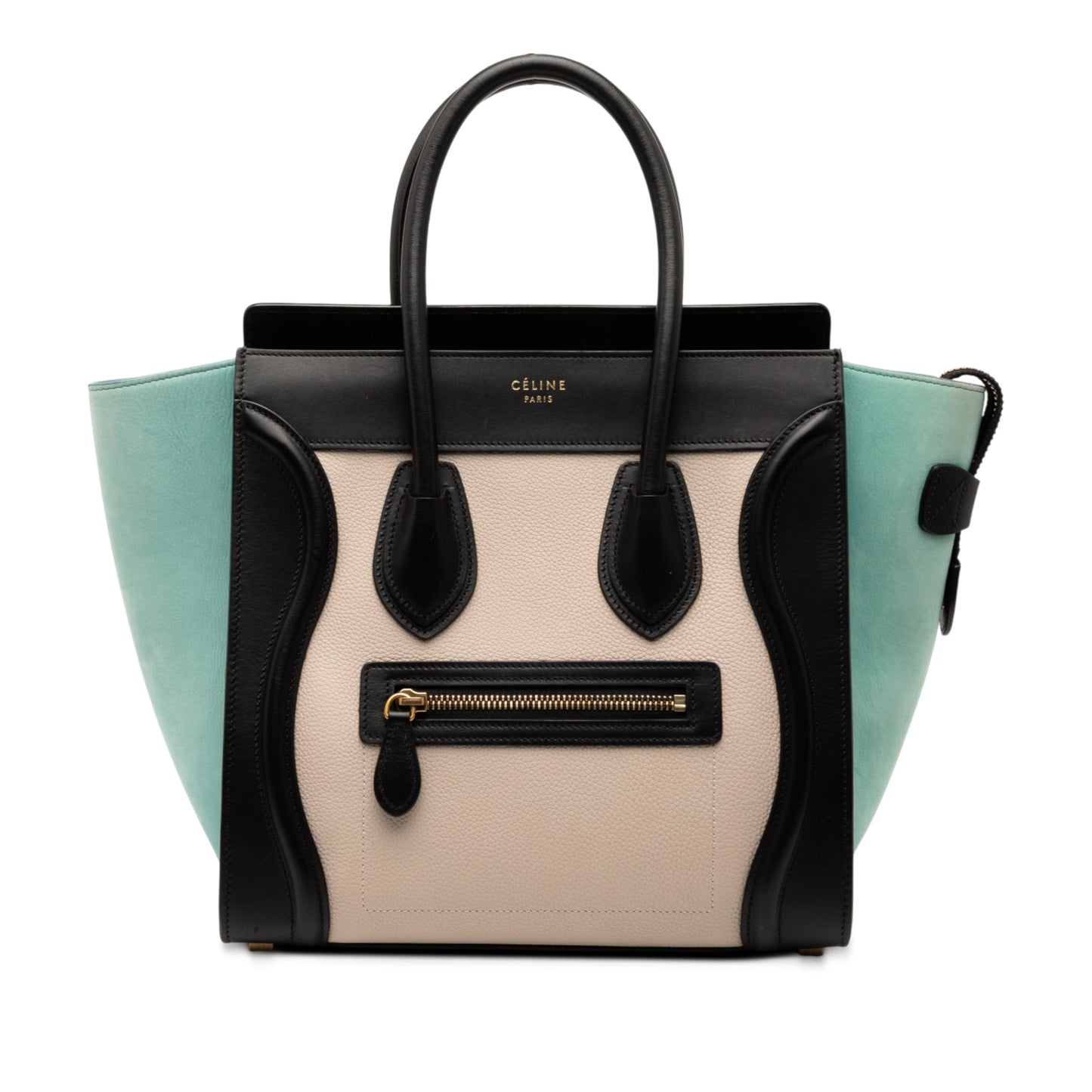 Celine Micro Tricolor Leather Luggage Tote