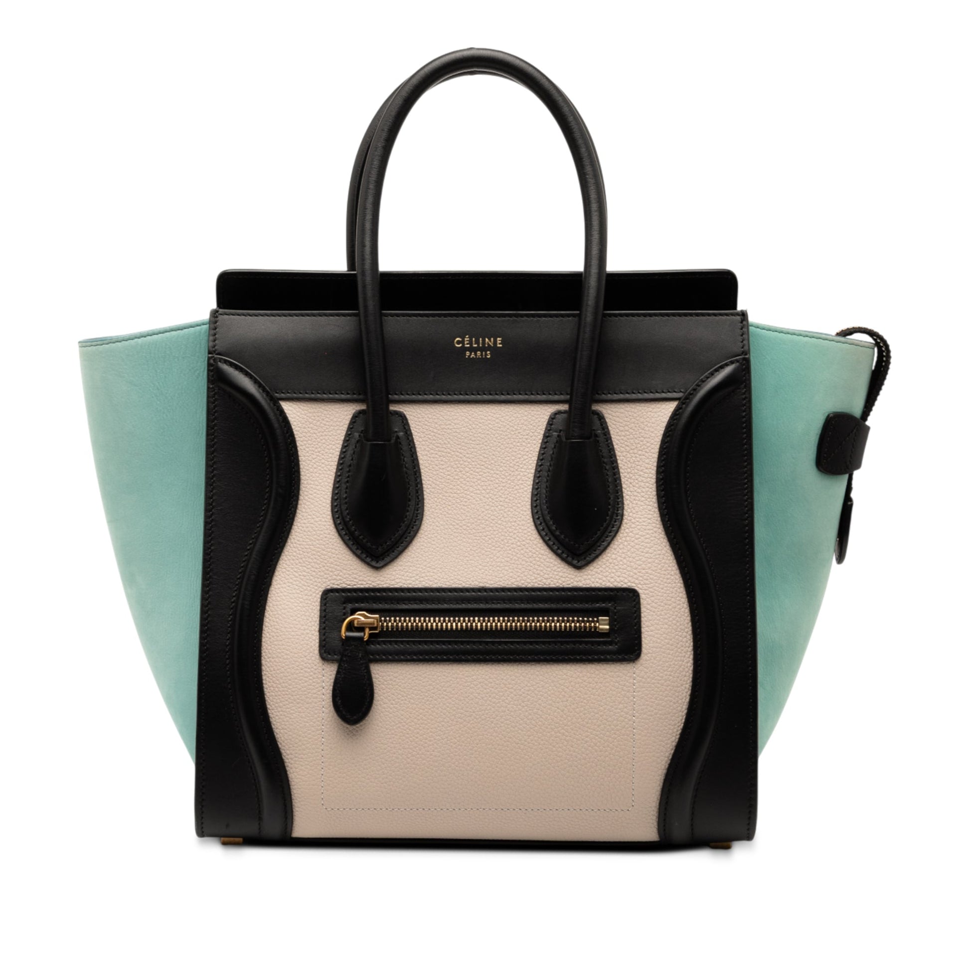 Celine Micro Tricolor Leather Luggage Tote