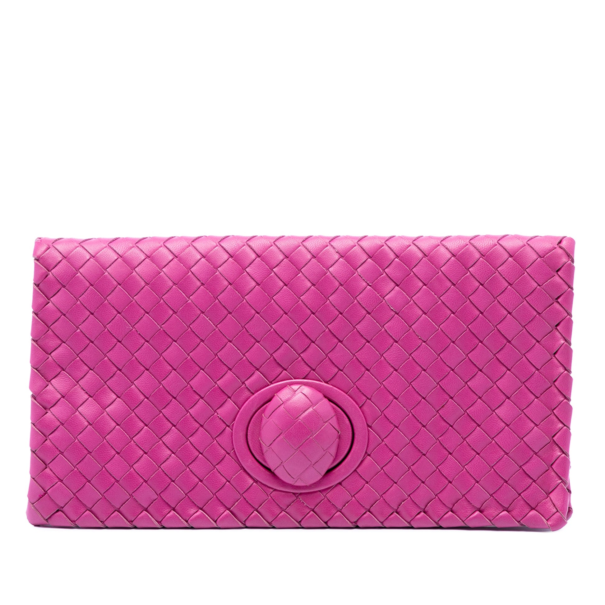 Bottega Veneta Nappa Intrecciato Turn Lock Clutch