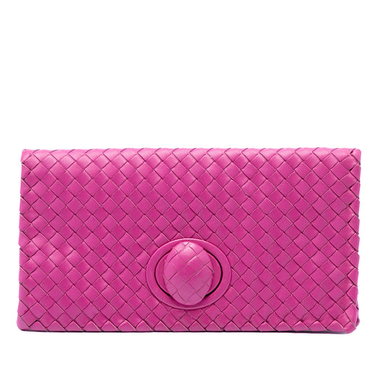 Bottega Veneta Nappa Intrecciato Turn Lock Clutch