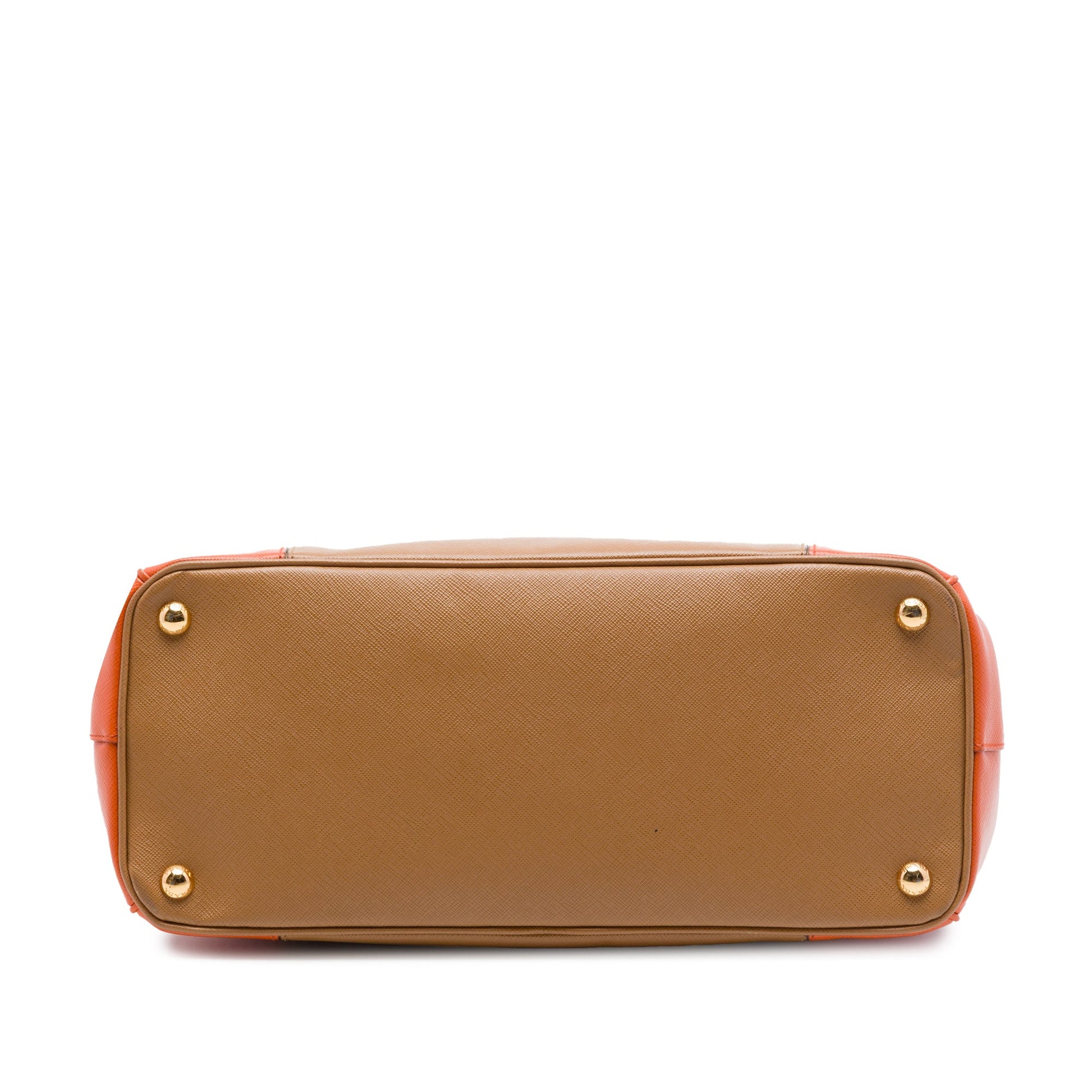 Prada Medium Bicolor Saffiano Lux Galleria Double Zip Satchel