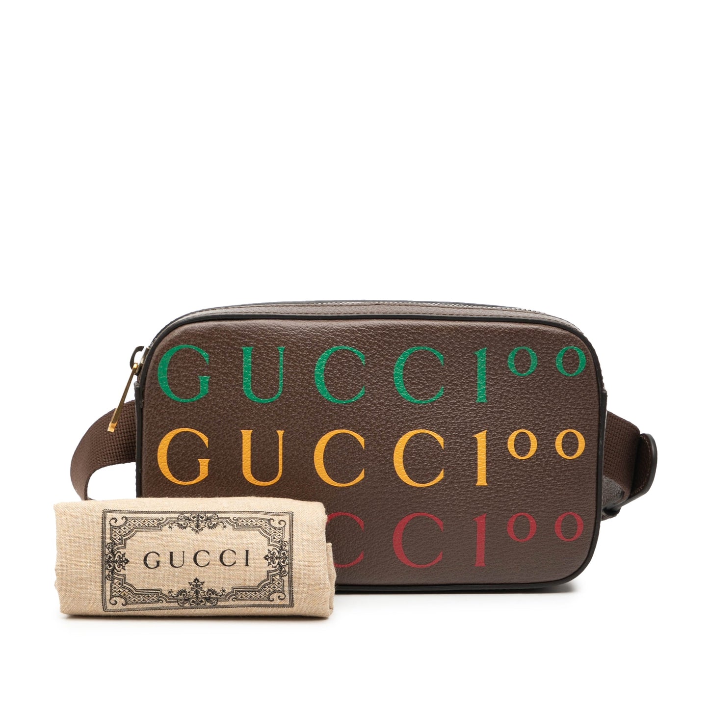 Gucci 100th Anniversary Textured Dollar Calfskin Logo Belt Bag