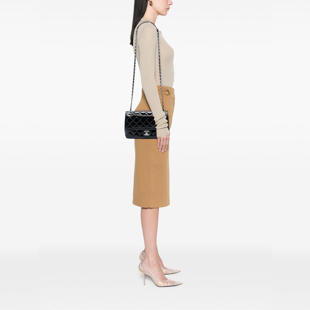 Chanel Small Quilted Patent Coco Shine Flap