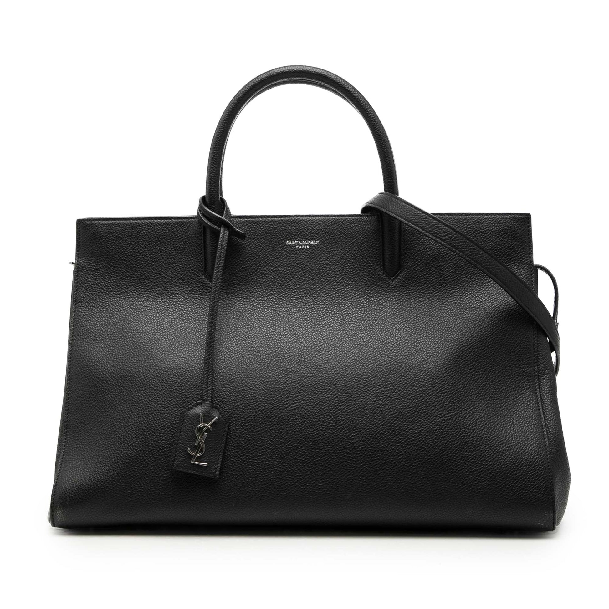 Medium Grained Calfskin Cabas Rive Gauche Satchel