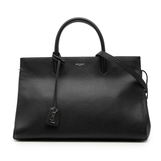 Medium Grained Calfskin Cabas Rive Gauche Satchel