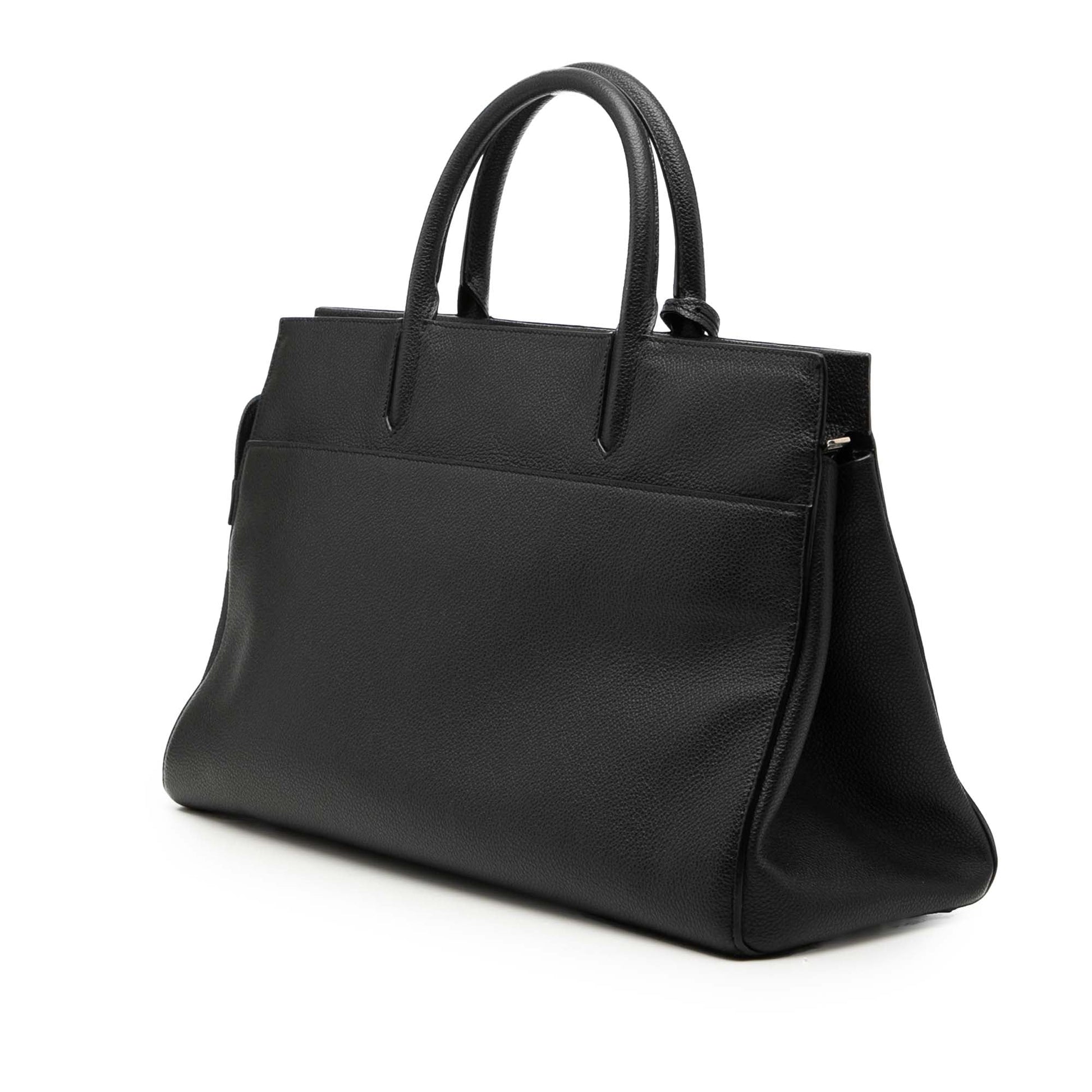 Medium Grained Calfskin Cabas Rive Gauche Satchel