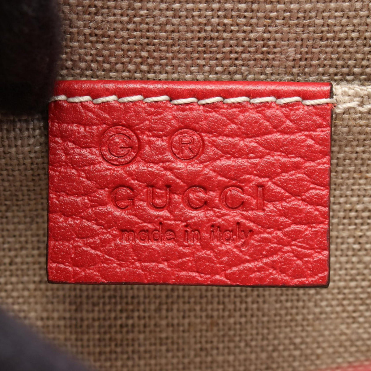 Gucci Small Dollar Calfskin Interlocking G Crossbody — Red