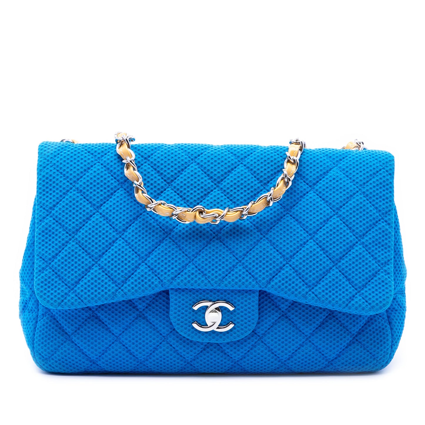 Chanel Jumbo Classic Perforated Jersey Single Flap