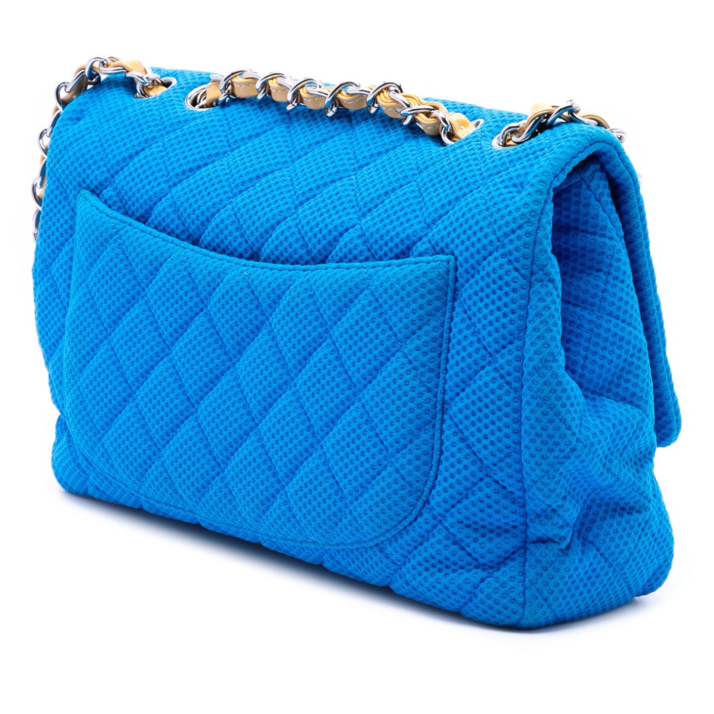 Chanel Jumbo Classic Perforated Jersey Single Flap