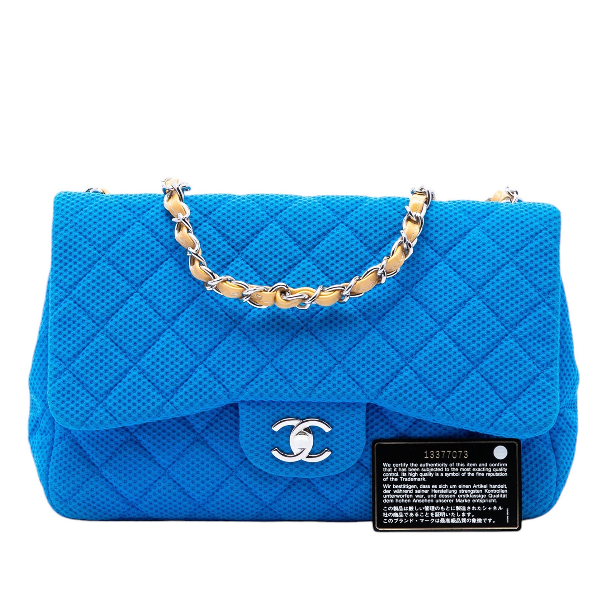 Chanel Jumbo Classic Perforated Jersey Single Flap