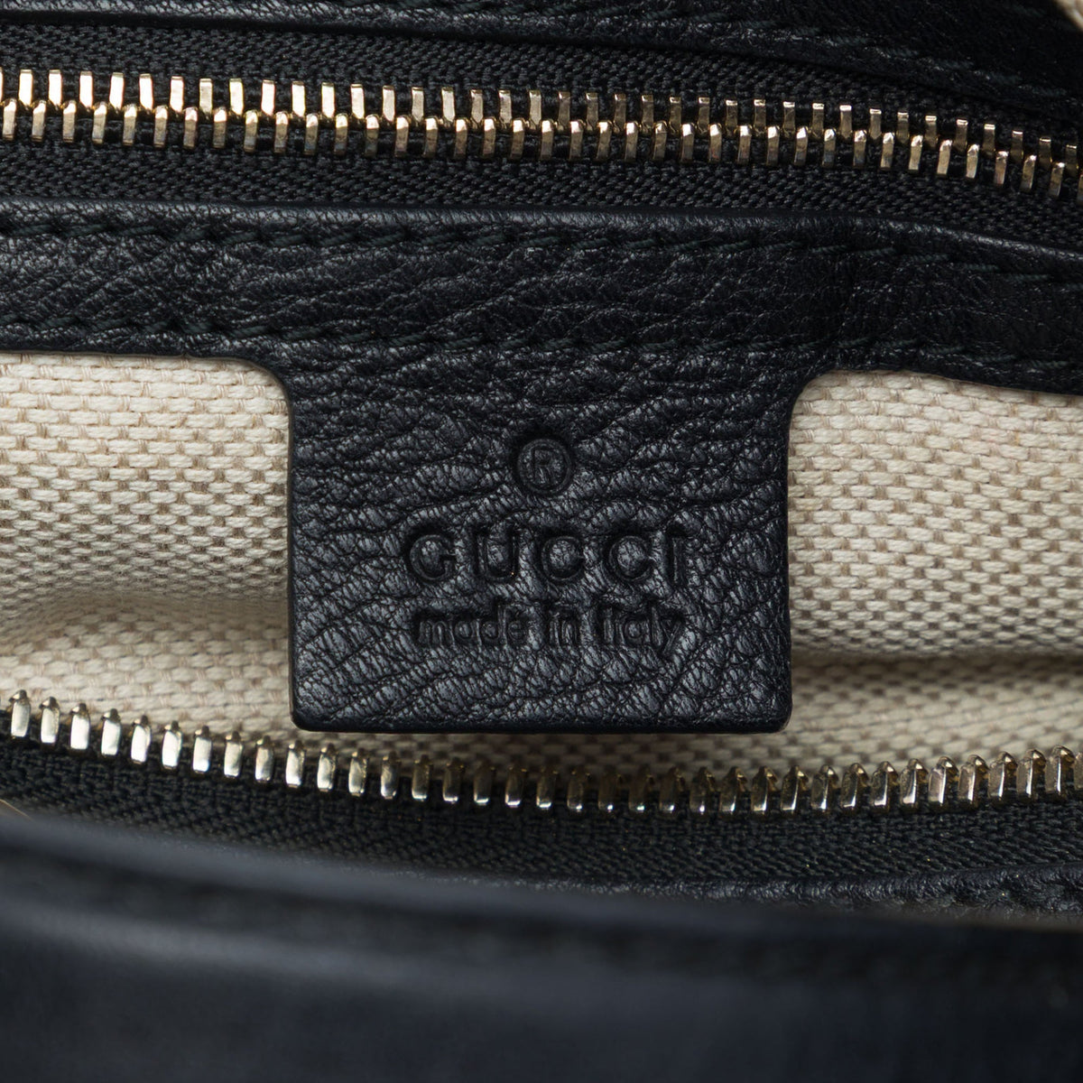 Gucci Medium Pebbled Calfskin Soho Boston Bag