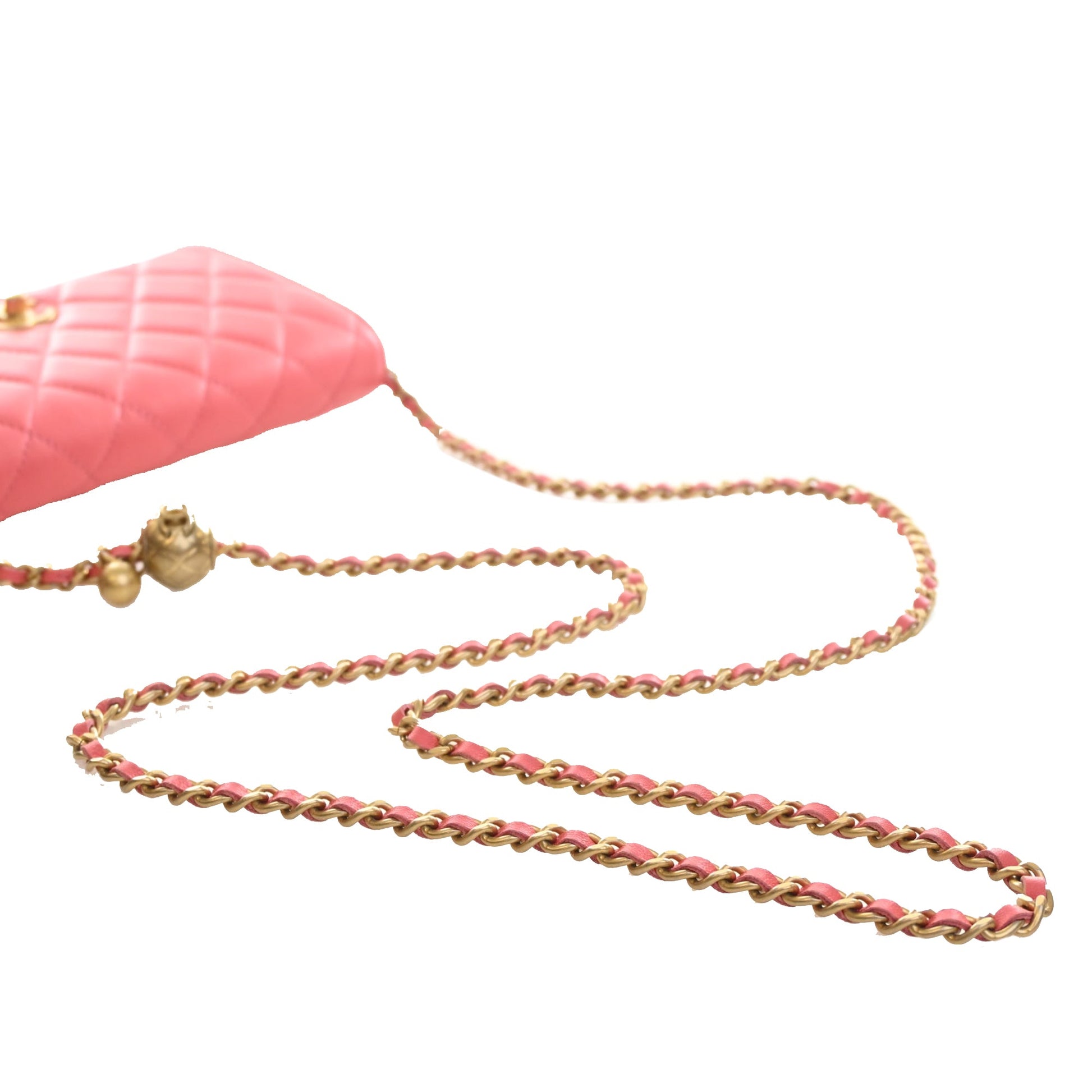 Chanel CC Quilted Lambskin Pearl Crush Wallet On Chain