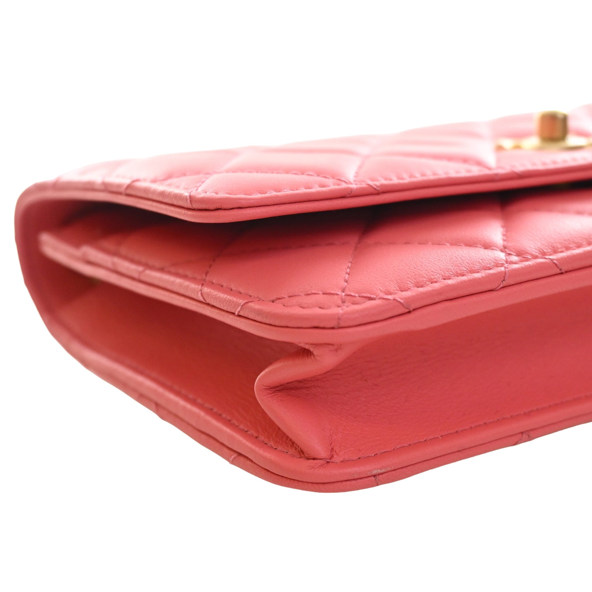 Chanel CC Quilted Lambskin Pearl Crush Wallet On Chain