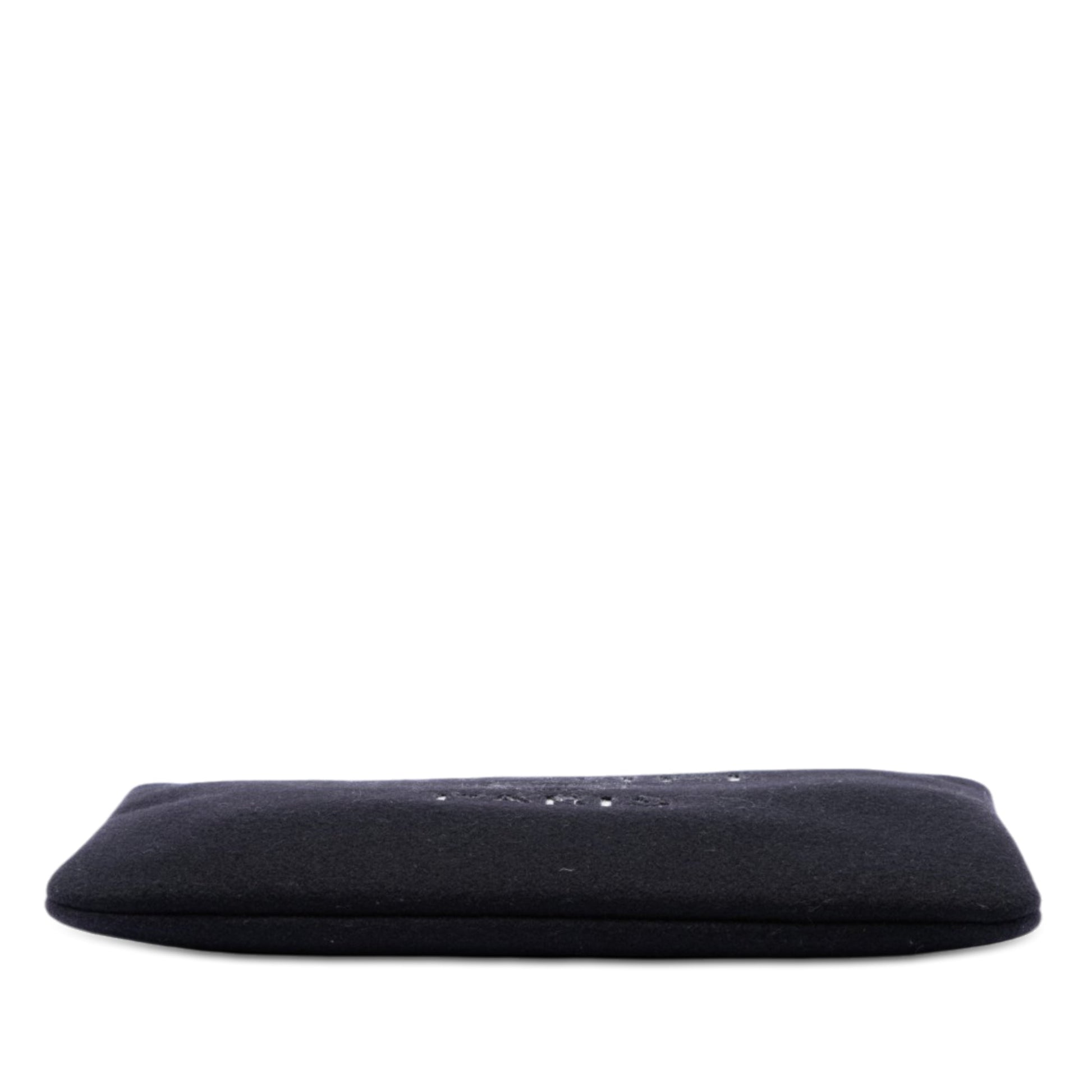 Chanel Large Wool Felt Deauville O Case Clutch